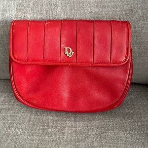 Christian Dior Red Leather Women's Vintage Bag